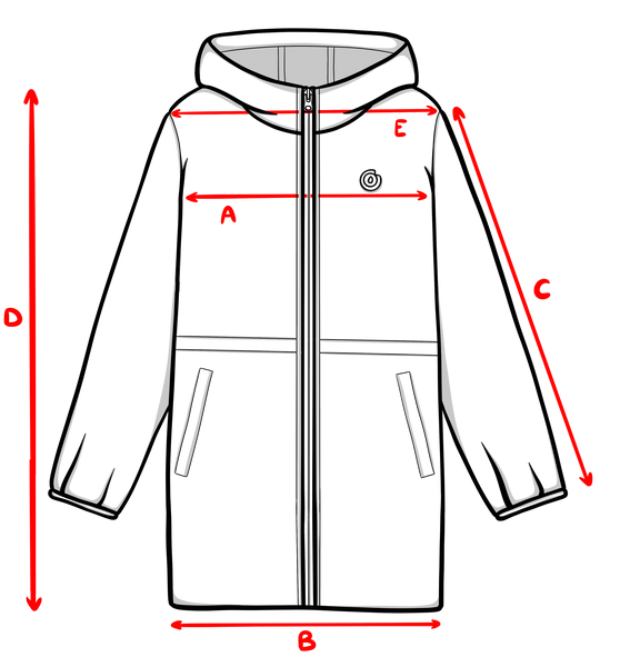 Guide des tailles pour imperméable polaire Pompidou Flotte Hersée Paris 9ème