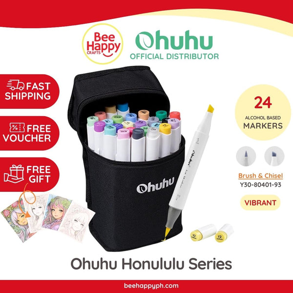  Ohuhu Pastel Alcohol Brush Markers- 48 Pastel Colors of  Honolulu Blossoming- Alcohol Based Double Tipped Art Marker Set for Artist  Adults Coloring Illustration- Brush & Chisel Dual Tips- Refillable 