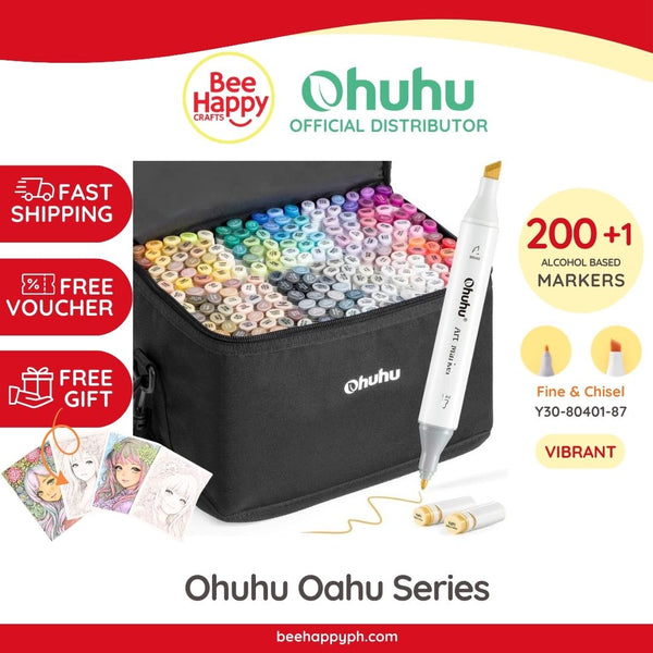 Ohuhu® Honolulu Series 80-Color Dual-Tip Brush-and-Chisel Alcohol