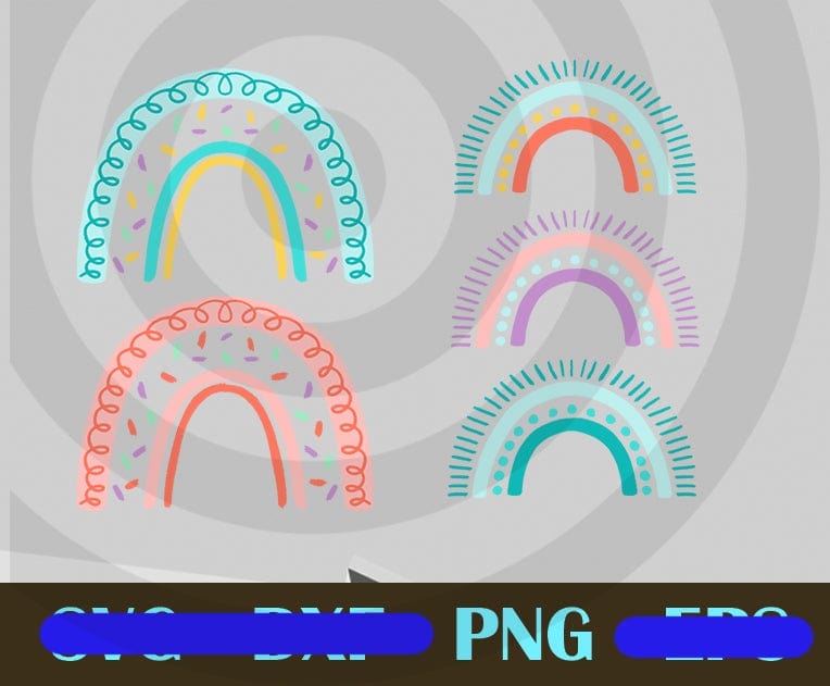 Design Bundles cute funny Colorful Rainbow PNG