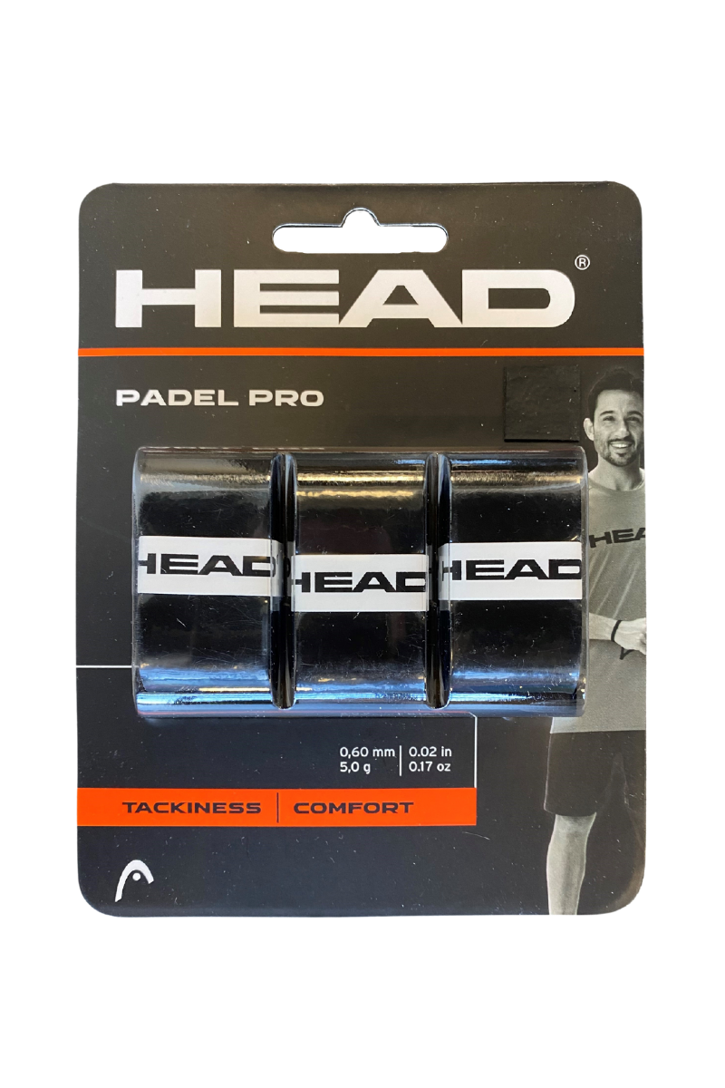 Head Padel Pro Overgrip - 3 Pak - Sort - Overgrip