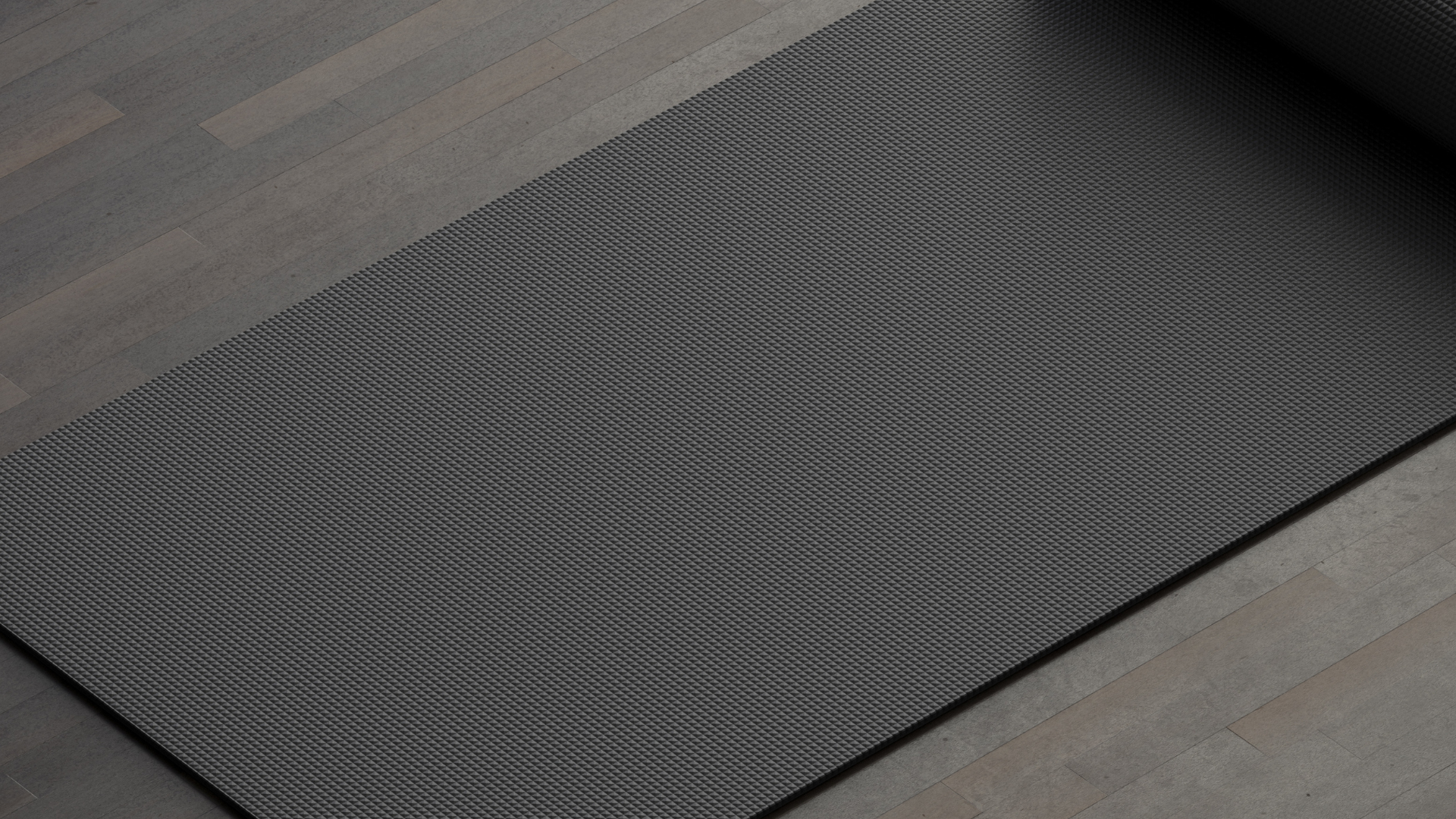 black grounding mat on the floor