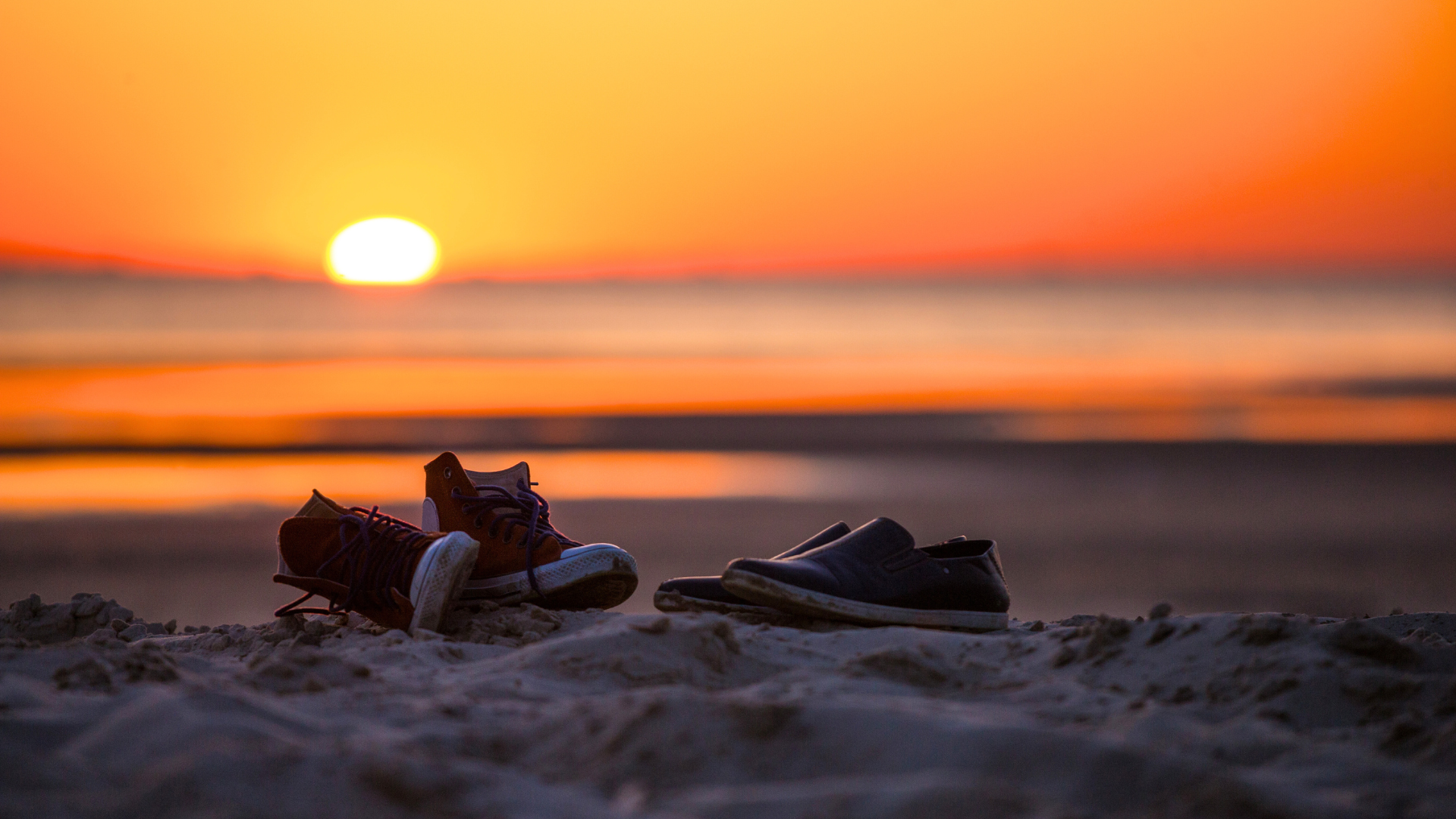 shoes at the seashore