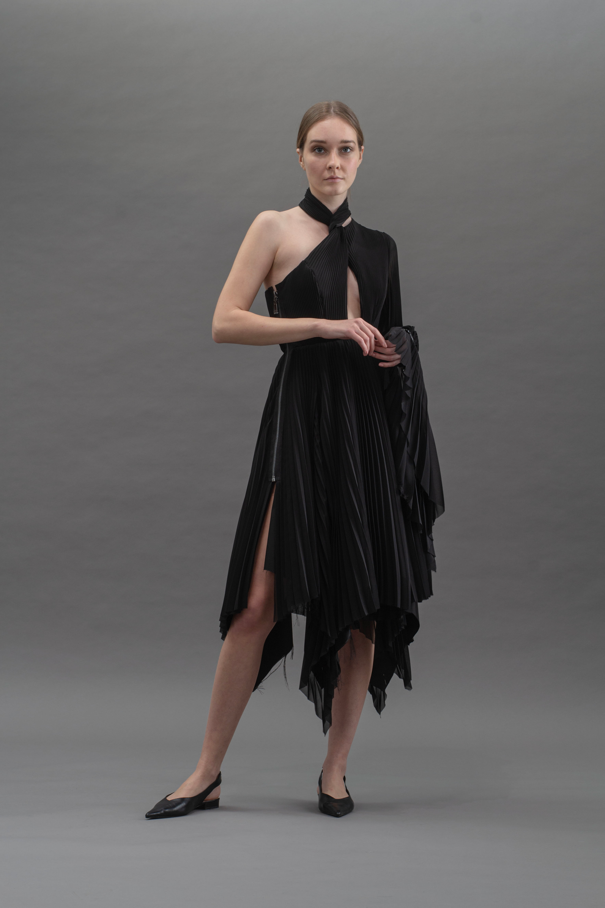 Pleated Georgette Dress