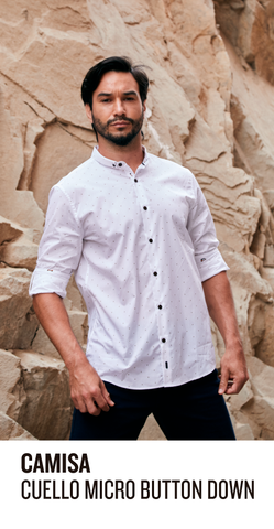 Camisa cuello micro button down