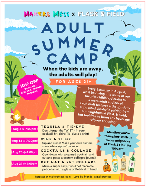 Adult Summer Camp flyer