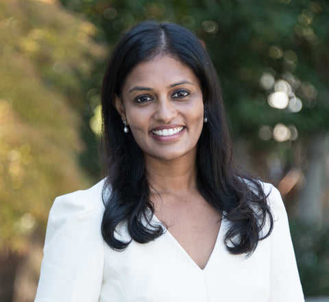 Photo of Dr. Cheruba Prabakar, a board certified OBGYN and minimally invasive surgeon. She helps women with fibroids live a life with reduced bleeding, pain, and improved fertility.