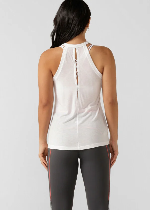 Lotus Muscle Tank, White