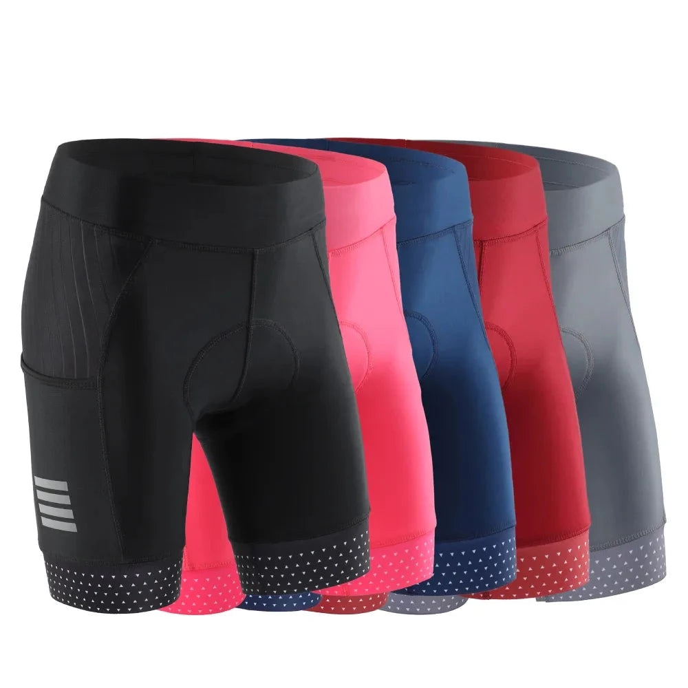 Women's 5D Padded Bike Shorts Cycling Underwear with Pockets UPF50+
