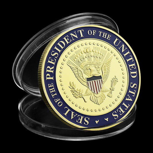 Joe Biden Collectible Coin 46th President Gold Plated Challenge Coin with Protective case