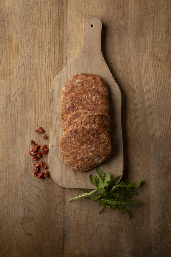 Pork and Chorizo Burger Pack of 4