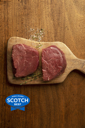 Scotch Beef Fillet Steaks Larder Trim Centre Cut Twin Pack