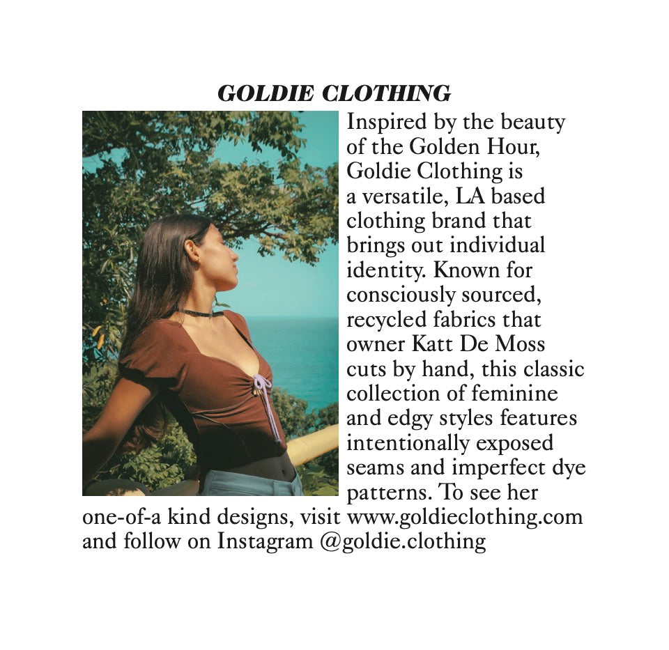 VOGUE | SUSTAINABLE BRAND | GOLDIE CLOTHING