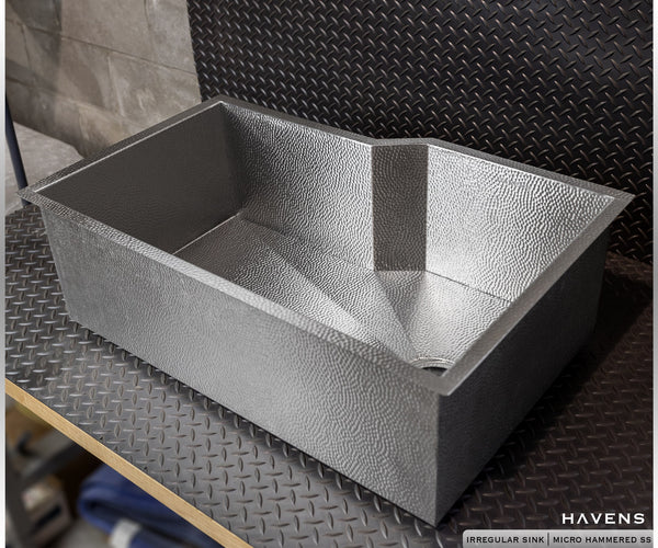 Custom Irregular Shaped stainless steel kitchen sink 16 gauge