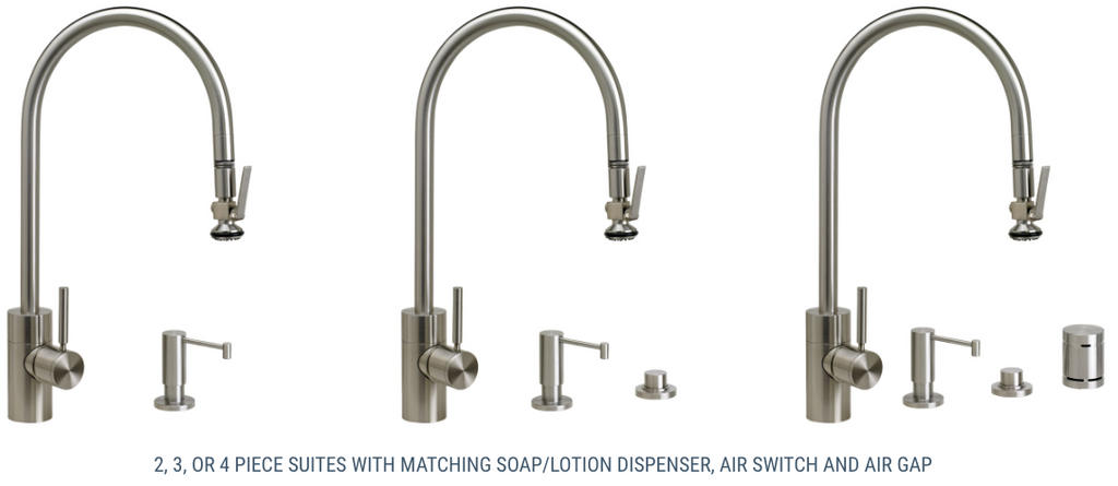Waterstone Contemporary Extended Reach PLP Pulldown Faucet – Lever Sprayer