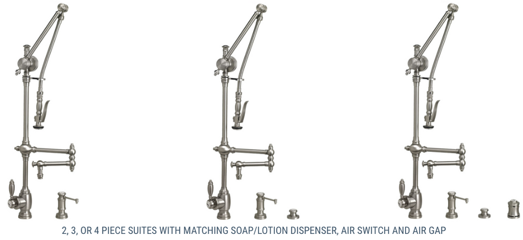 Waterstone Traditional Gantry Pulldown Faucet – 12″ Articulated Spout