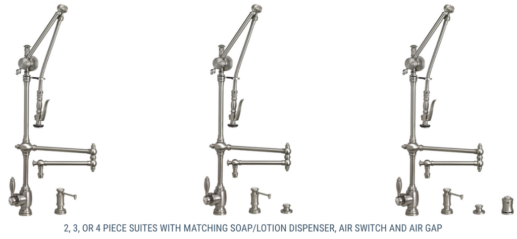 Waterstone Traditional Gantry Pulldown Faucet – 18″ Articulated Spout