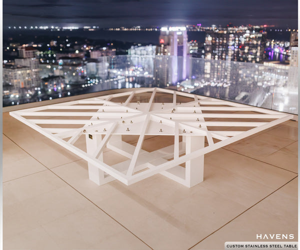 Custom stainless steel penthouse table