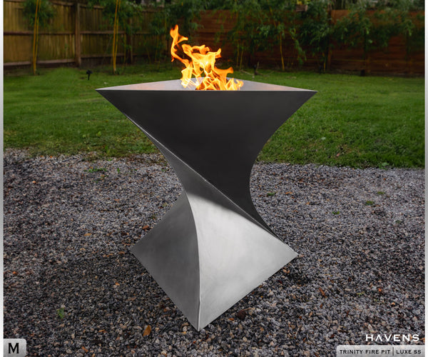 Stainless Steel Fire Pit Made In The USA custom designed for wood burning logs