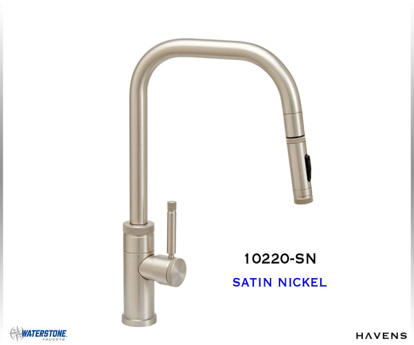 Waterstone Fulton Industrial PLP Pulldown Faucet – Angled Spout – Toggle Sprayer