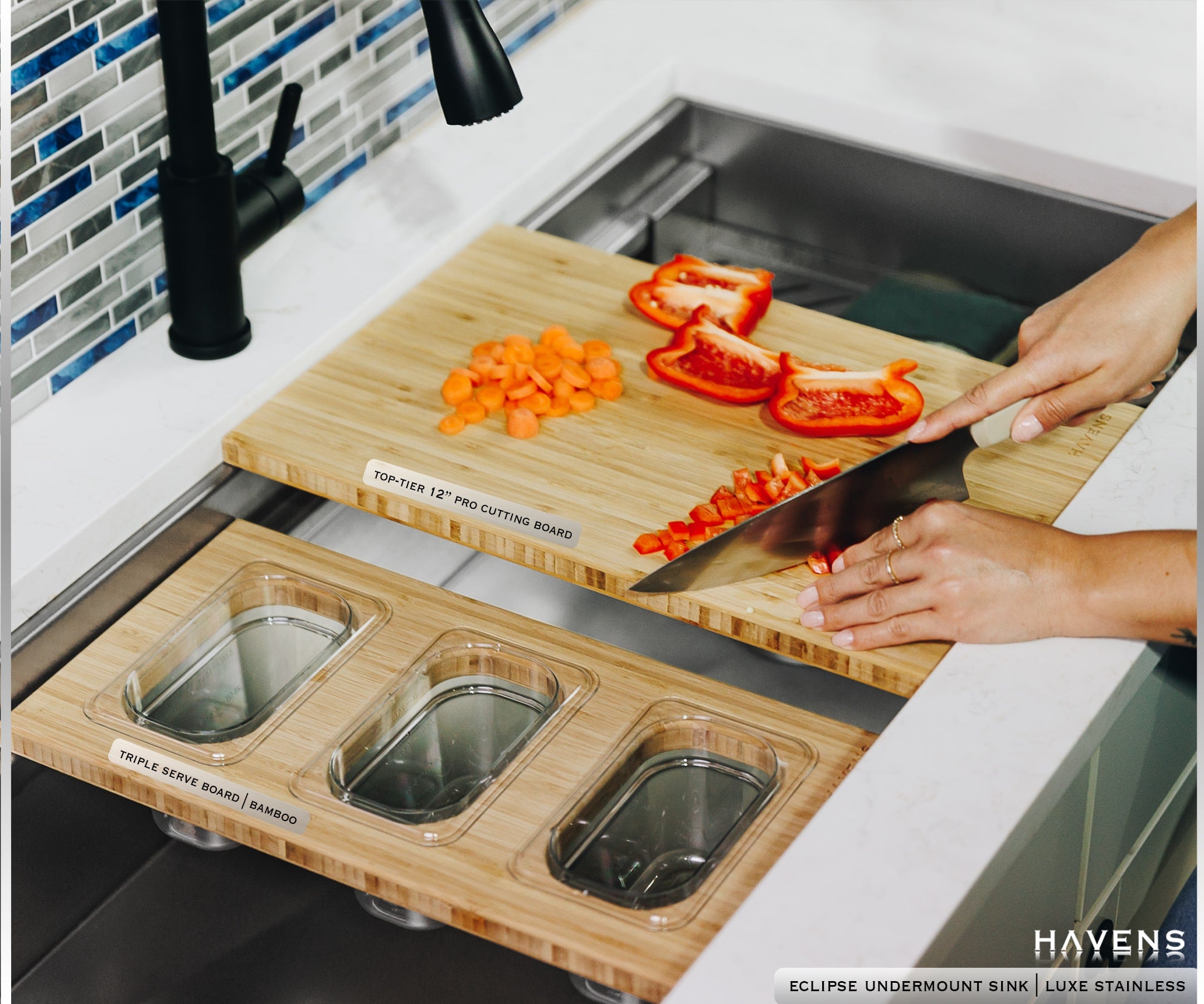 Custom Stainless Steel Kitchen Backsplash - Any Size - Havens