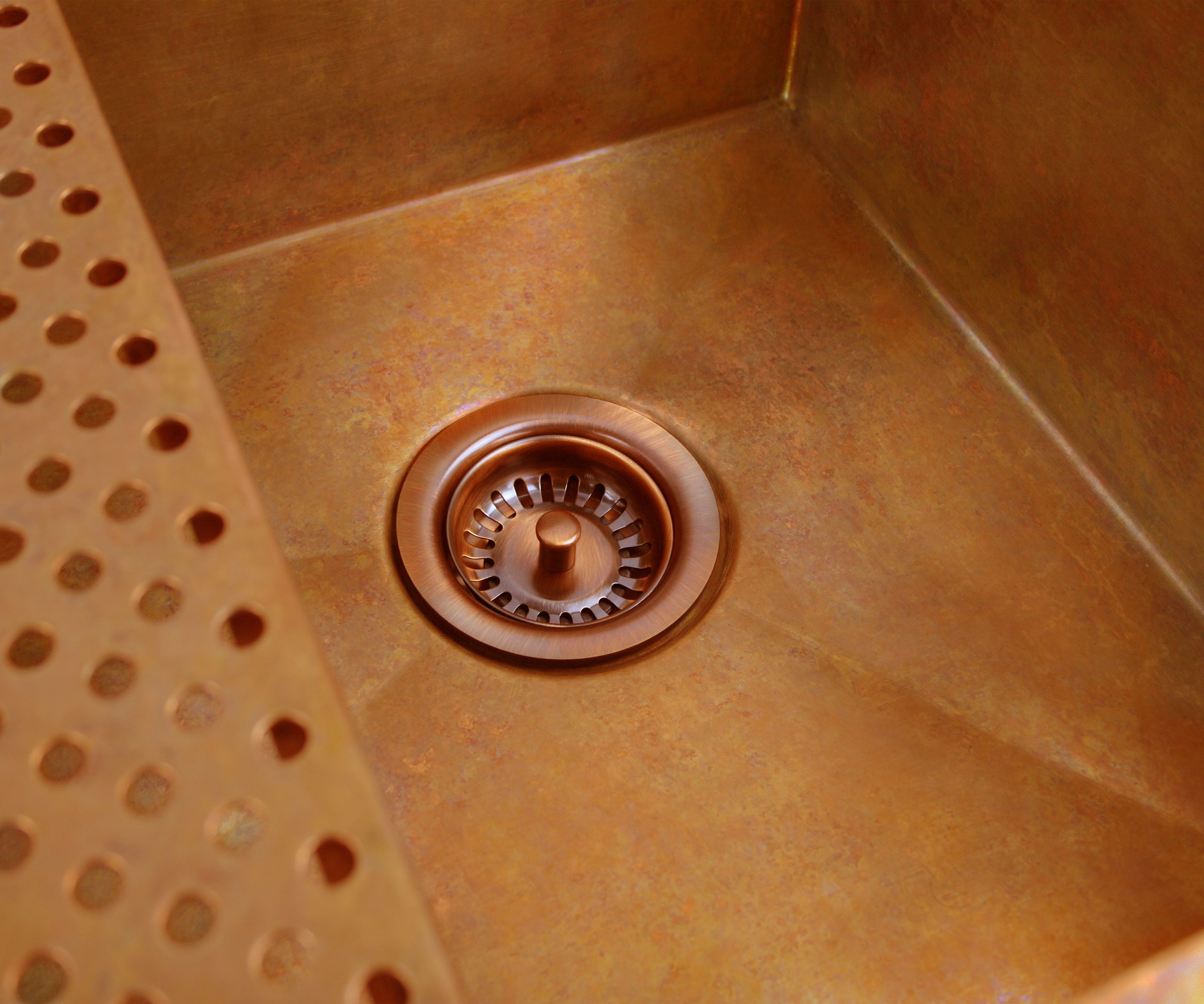 copper kitchen sink drain basket