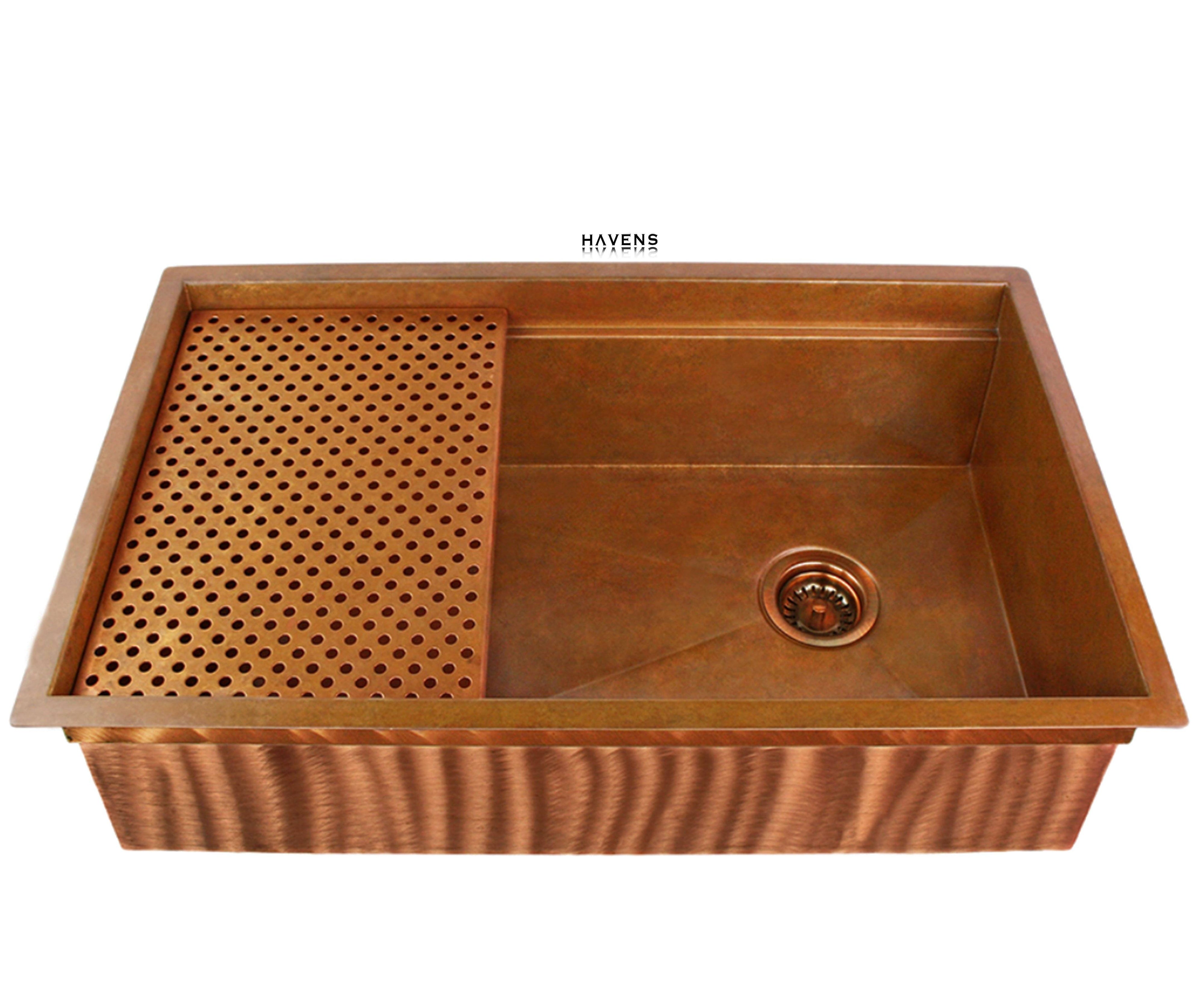 copper kitchen sink drain