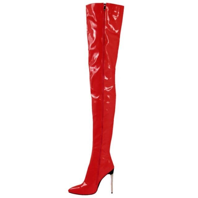 Over-The-Knee High Boots For Women  CatchMySwag Red 39 