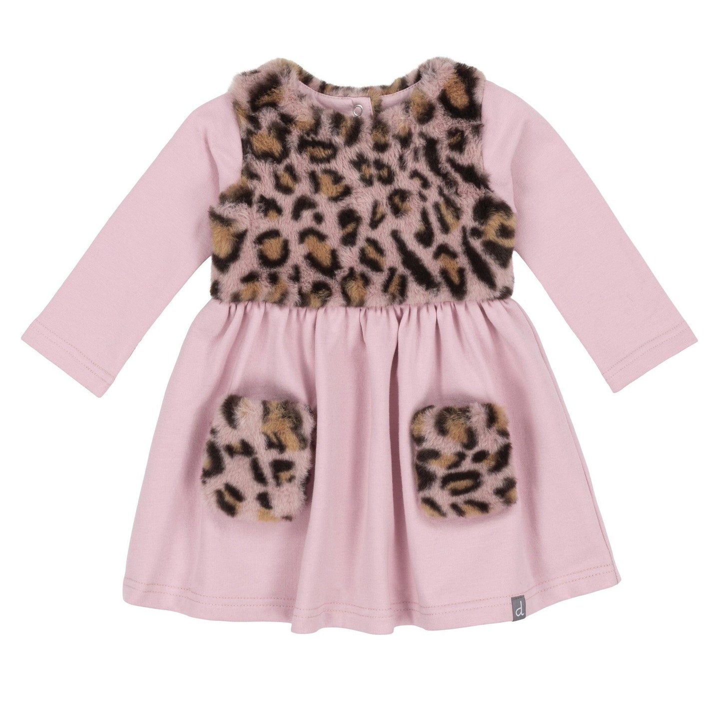 Pink Fleece Dress With Faux-Fur Insert  CatchMySwag 6m  
