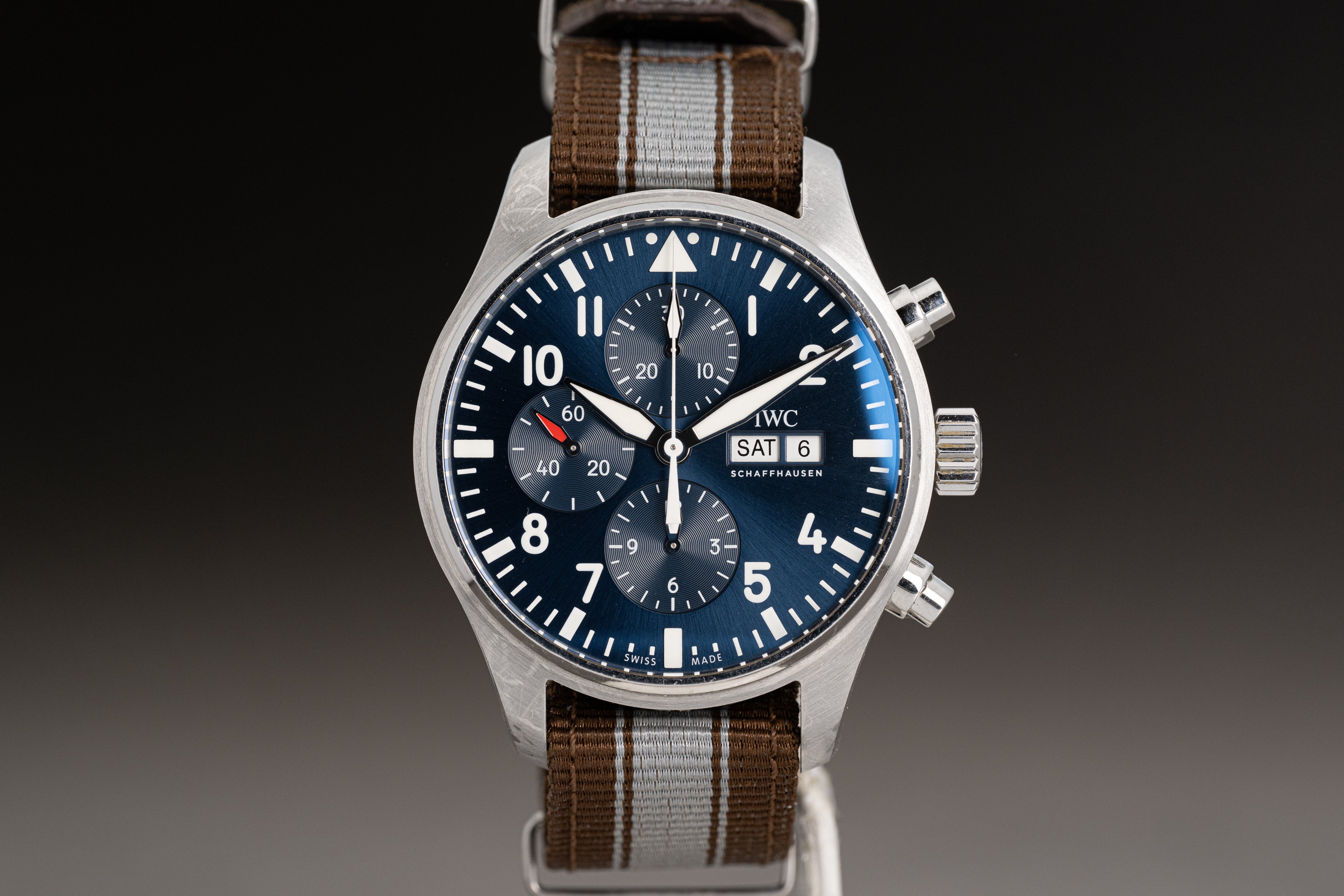 Image of 2017 IWC Pilot Chronograph Edition “Le Petit Prince “ IW377714 Blue Dial Full Set