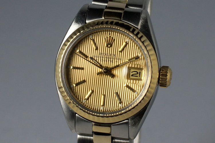1978 Rolex Two Tone Ladies Date 6917 Champagne Tapestry Dial