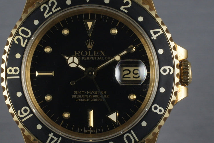 1985 Rolex 18K GMT 16758 with Unpolished Case