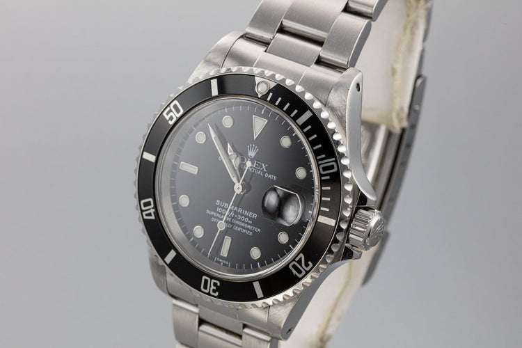 1998 Rolex Submariner 16610 SWISS Only Dial with Box and Papers