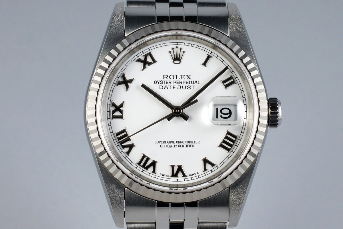 HQ Milton - 2004 Rolex DateJust 16234 with White Roman Dial, Inventory ...