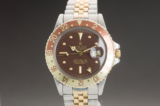 HQ Milton - 1971 Rolex 18k/ST 1675 GMT Master Brown Nipple dial 