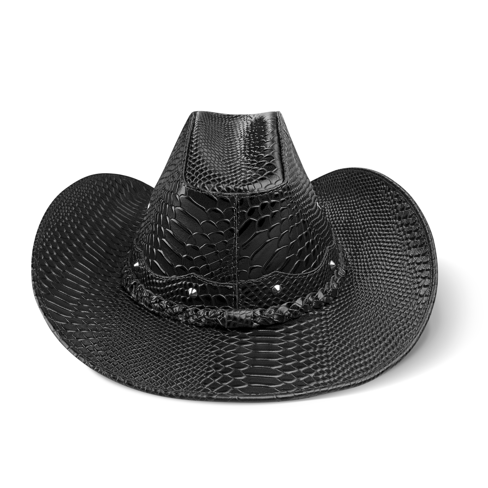 Cowboy Hat Black Snake Cowhide American Style - Zalupe