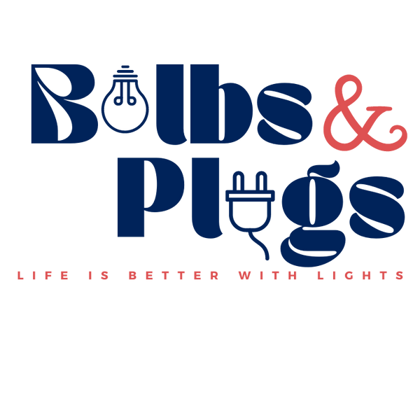 Bulbs and Plugs Logo with slogan 