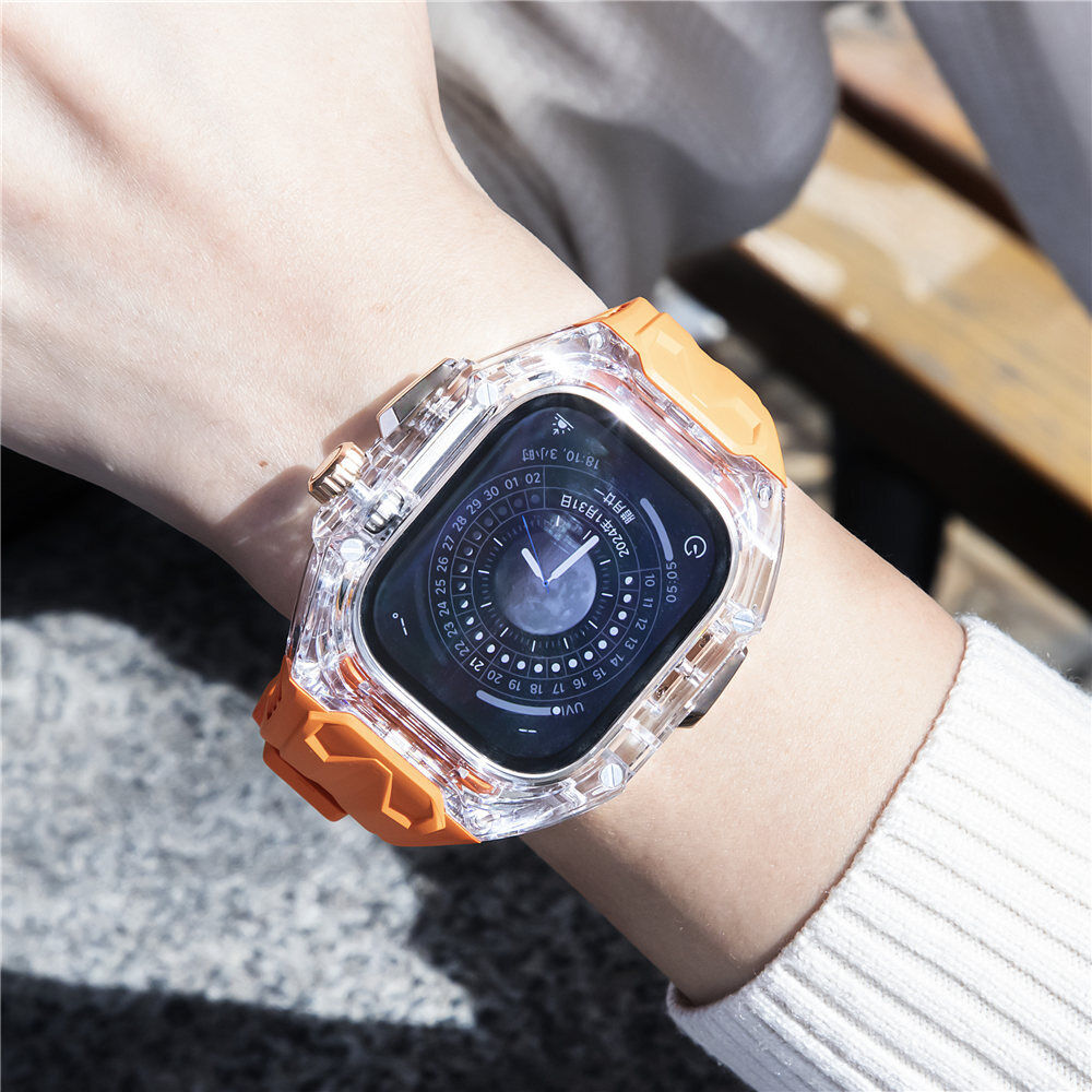 49MM Orange Luxury Transparent Case by Shopyholy Compatible for Apple Watch Ultra