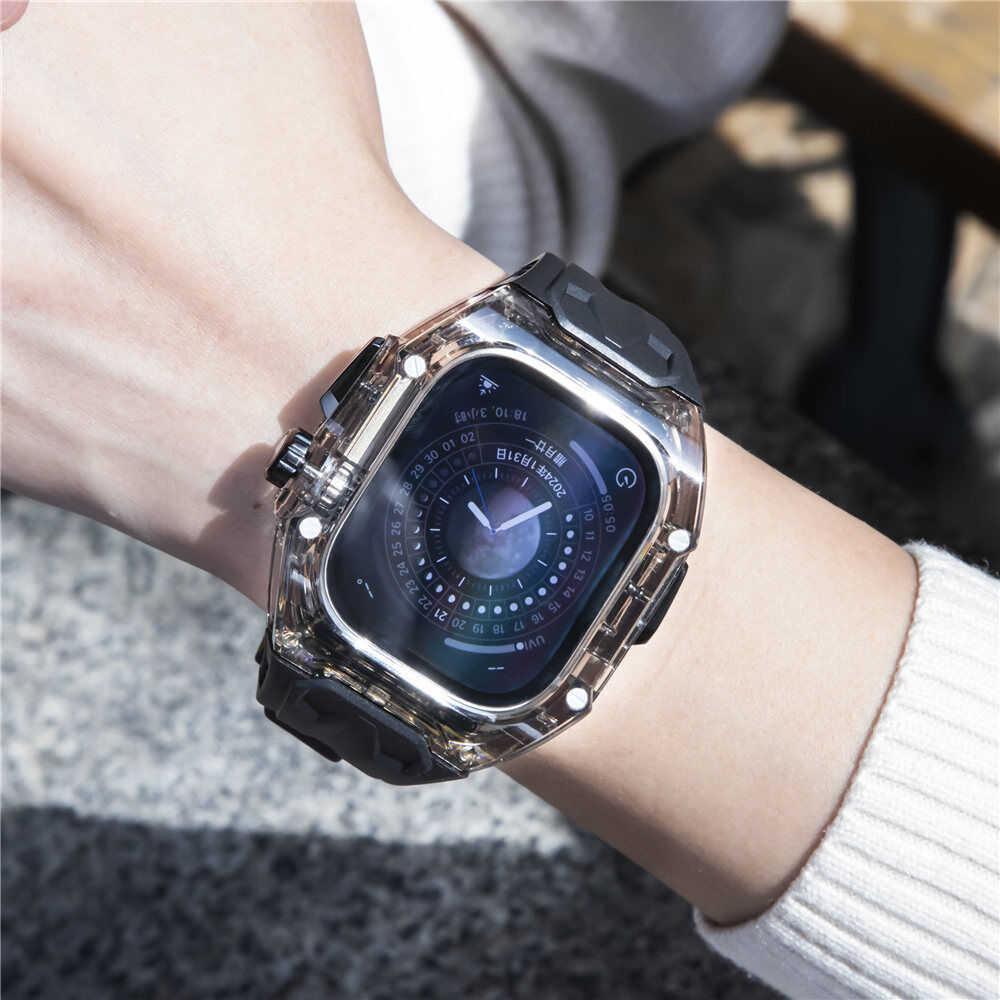 49MM Full Black Luxury Transparent Case by Shopyholy Compatible for Apple Watch Ultra