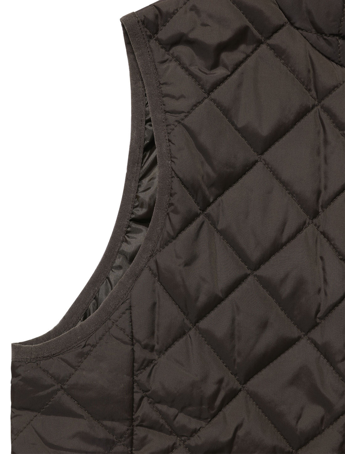 Bublédon Zip Stand Collar Slant Pockets Quilted Padded Vest