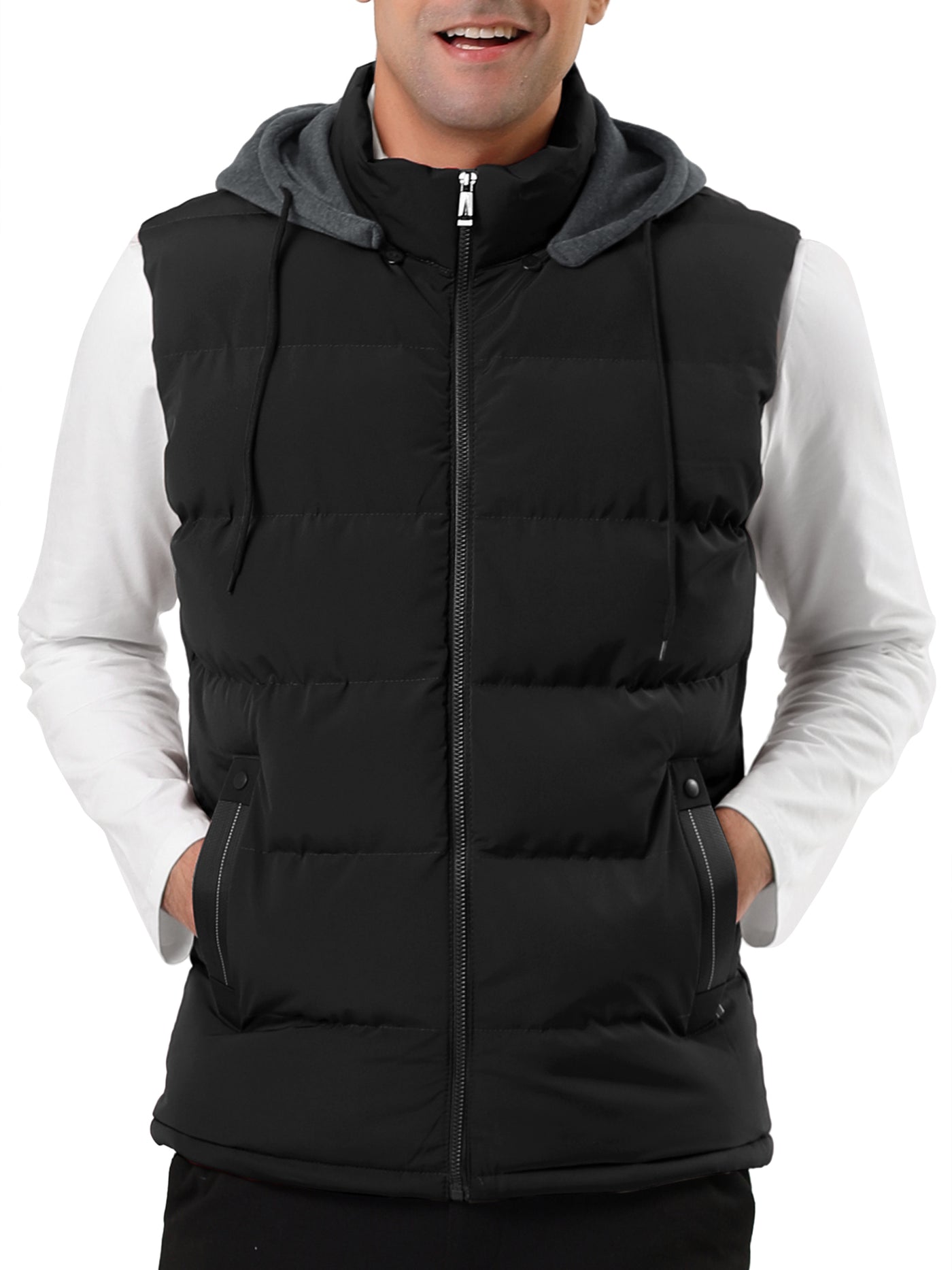 Bublédon Winter Quilted Hooded Zipper Padded Down Vest
