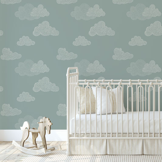 Clouds With Blue Background Baby Shower Invitation Cards Background Nursery  Room Wallpaper HighRes Vector Graphic  Getty Images