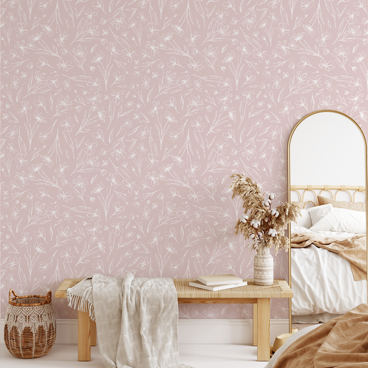 Ditsy Floral by Galerie - Blue - Wallpaper - G56668