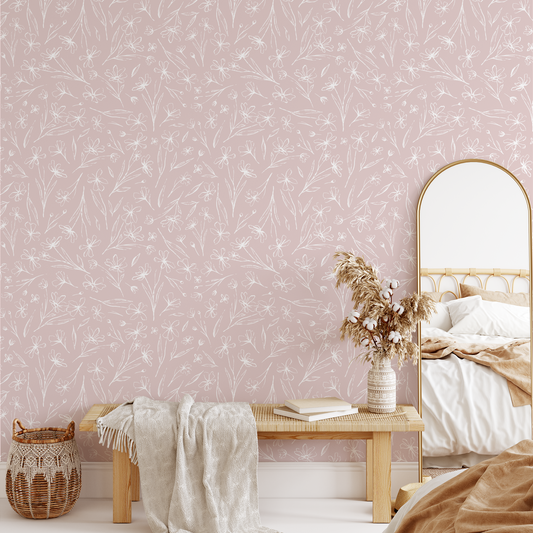 Ditsy Floral Wallpaper - Blue