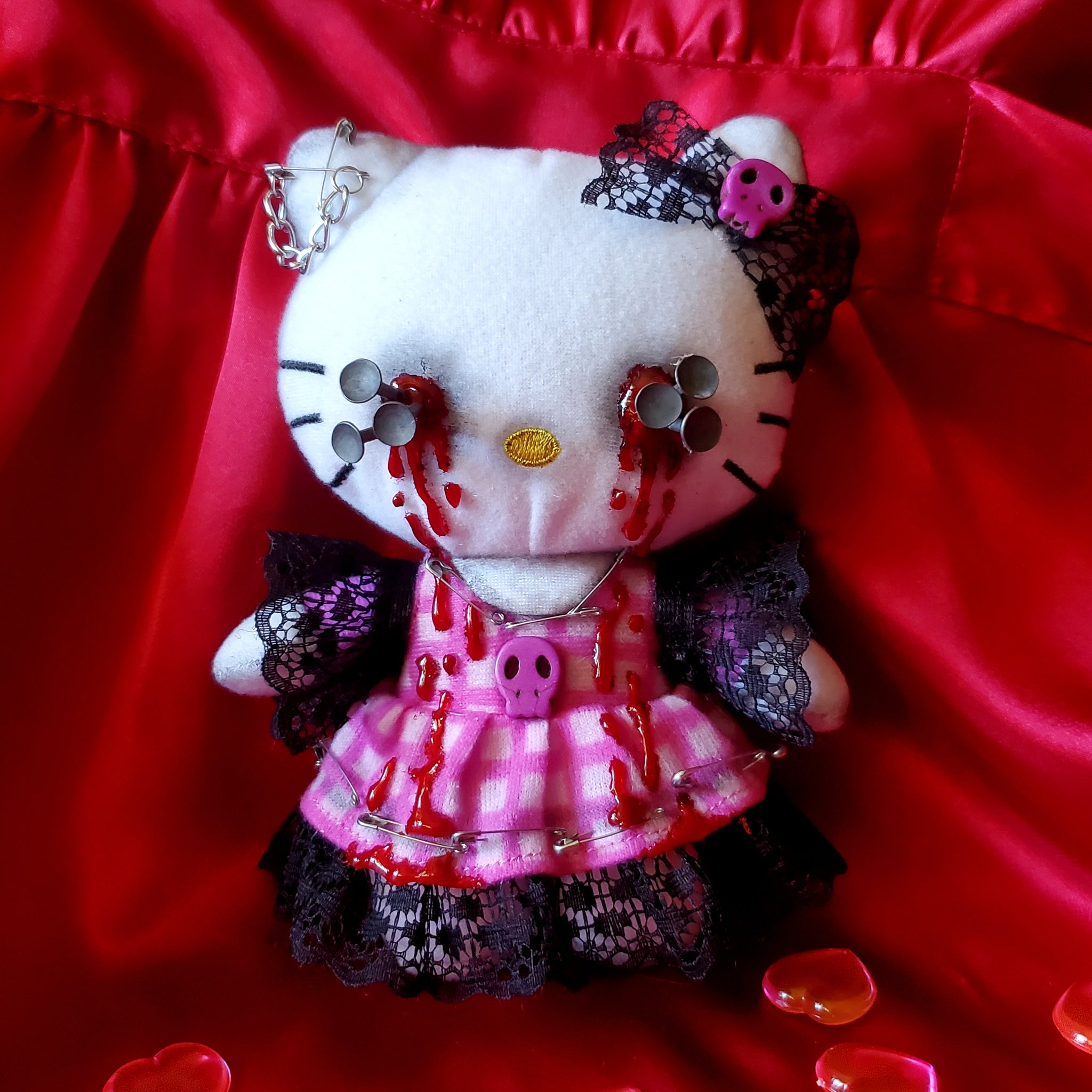 dark hello kitty plush