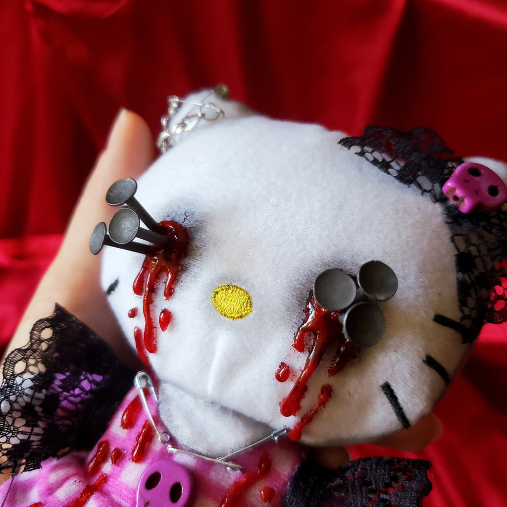 dark hello kitty plush