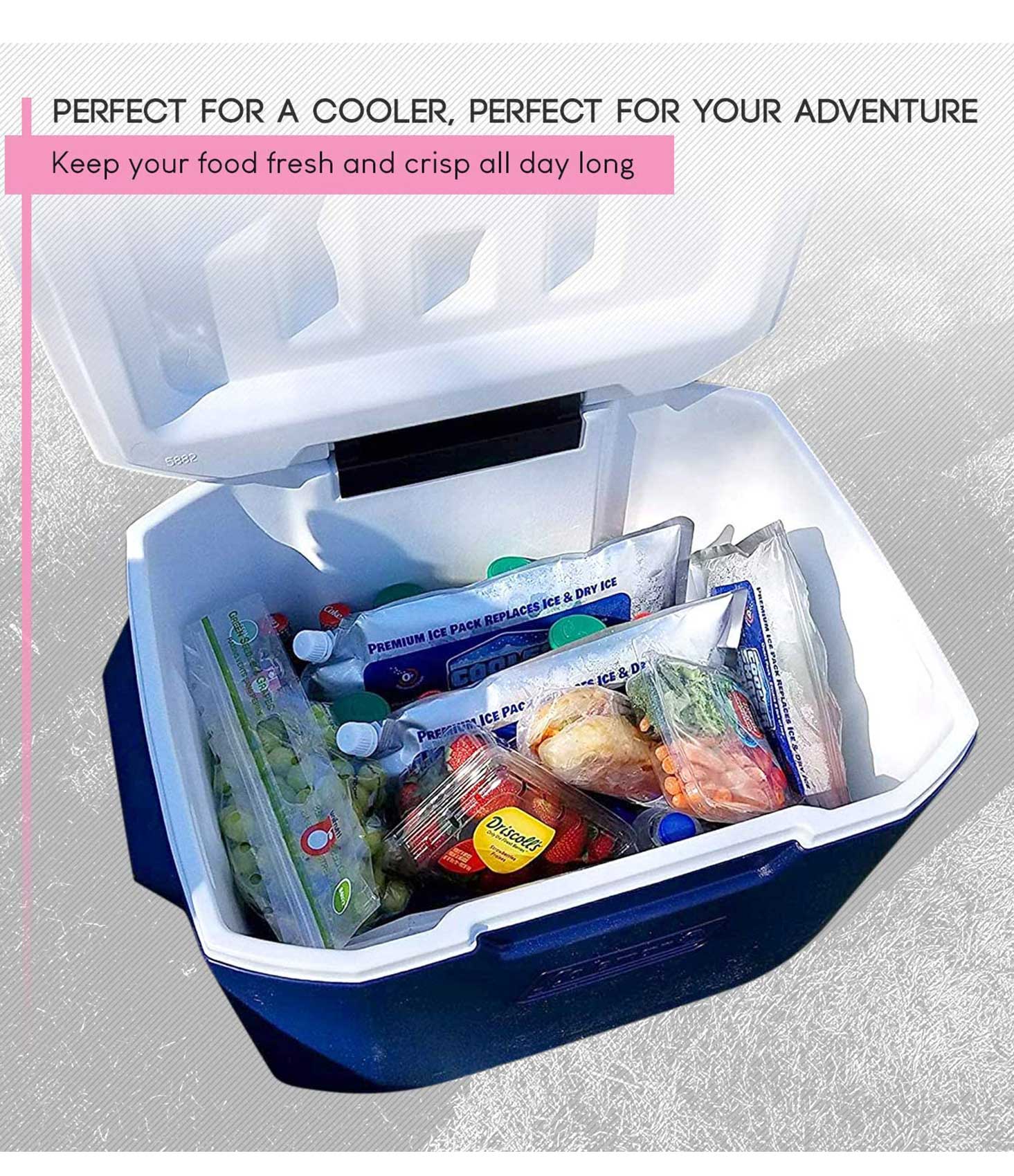 Cooler Shock Ice Packs for Cooler, Strong, Reusable, Premium Ice Pack and Lunch  Cooler Set for Long Term Use, Cools Faster Than Ice, 3 Pack