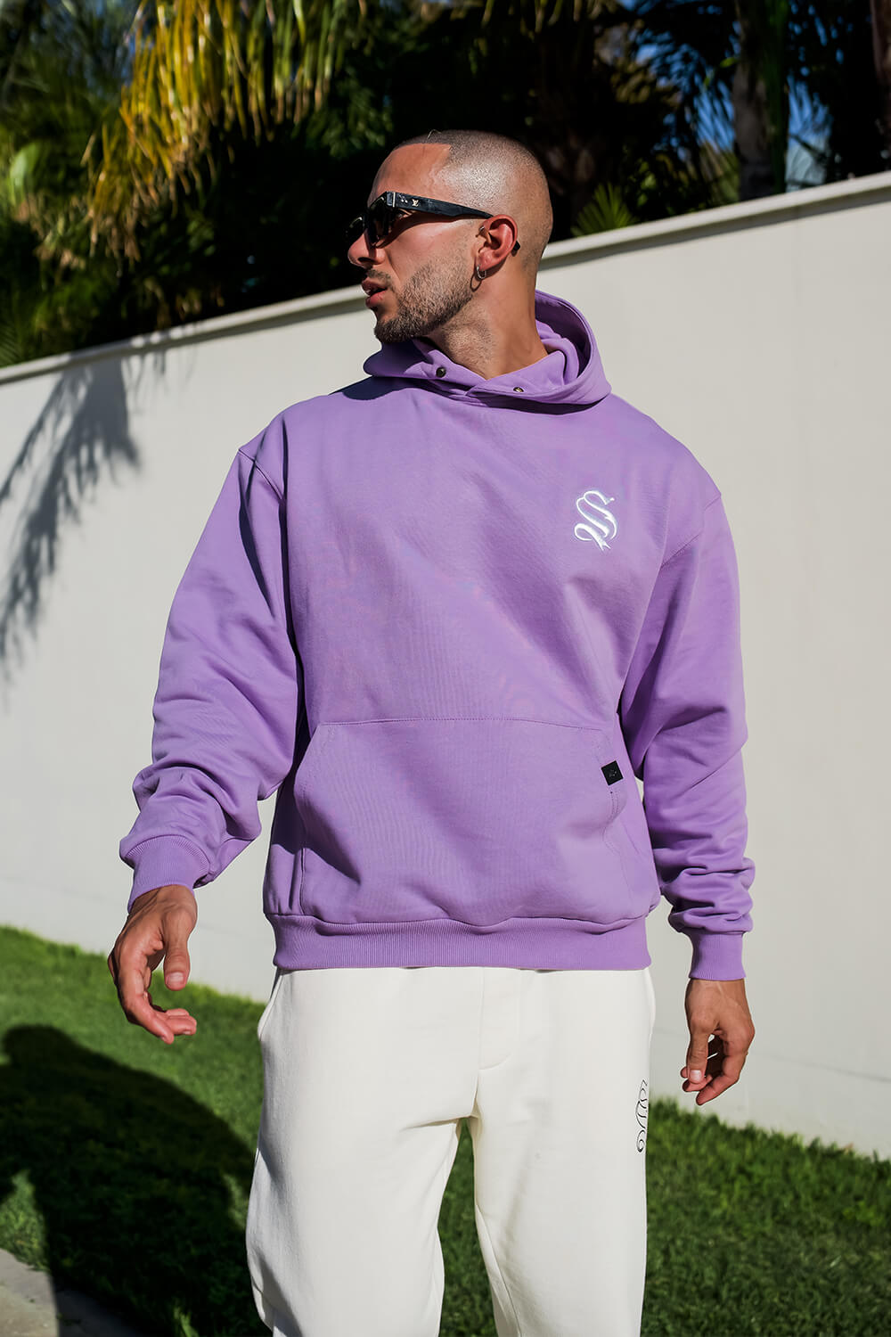 Script Core Hoodie - Lilac/White