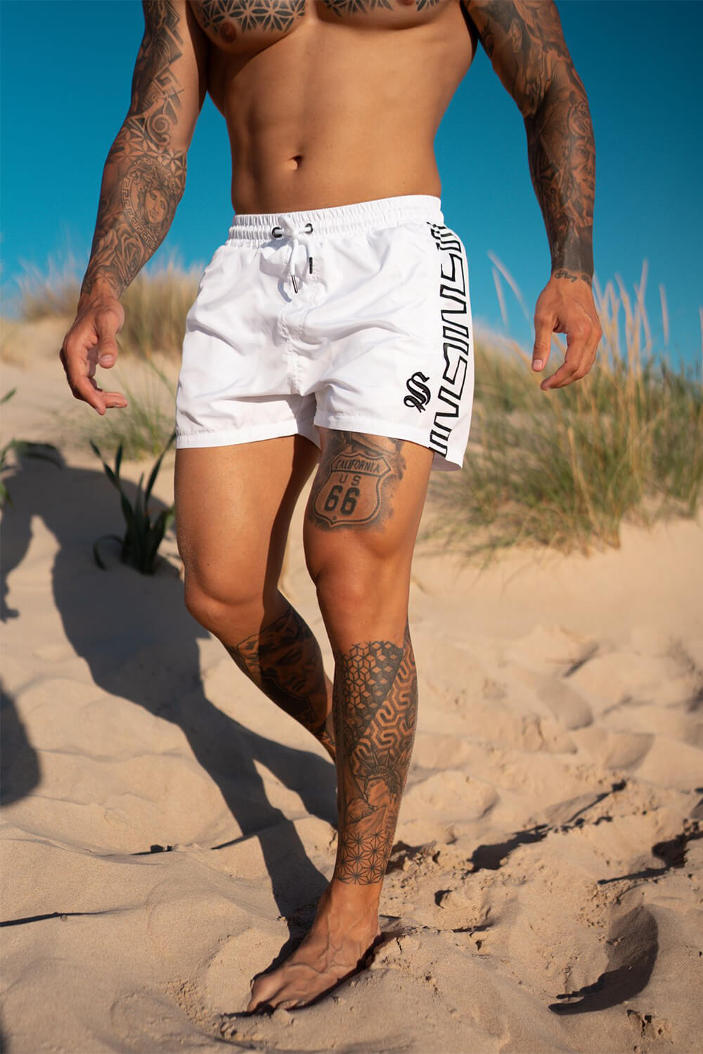 Icon Band Swim Shorts - White