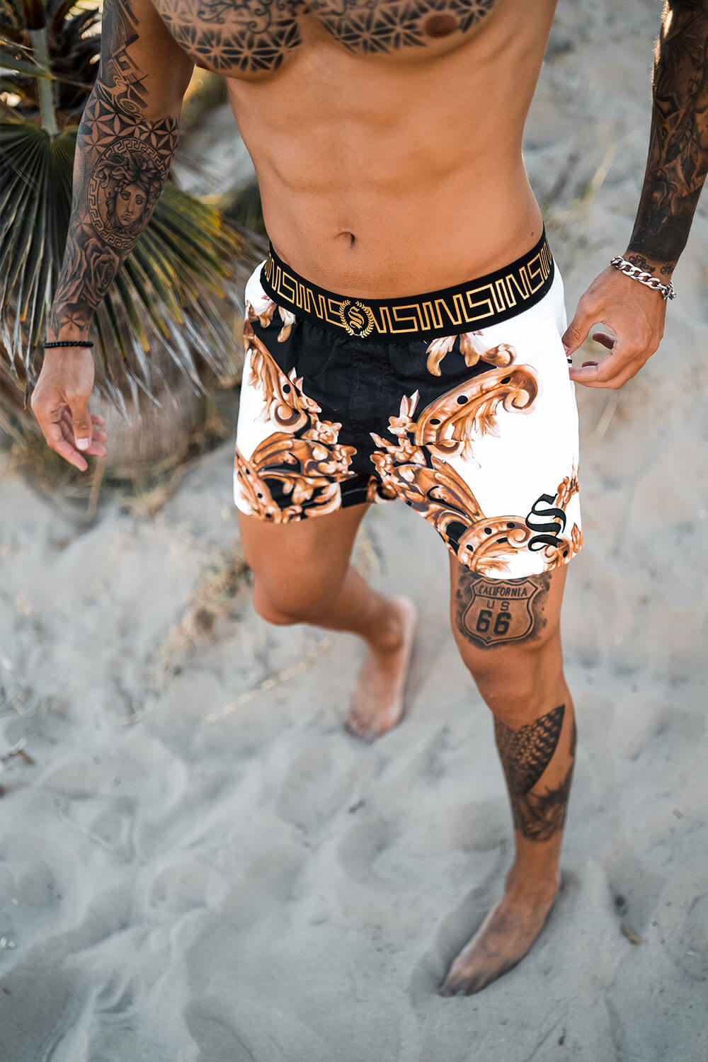 Swim Shorts - Gold Leaf